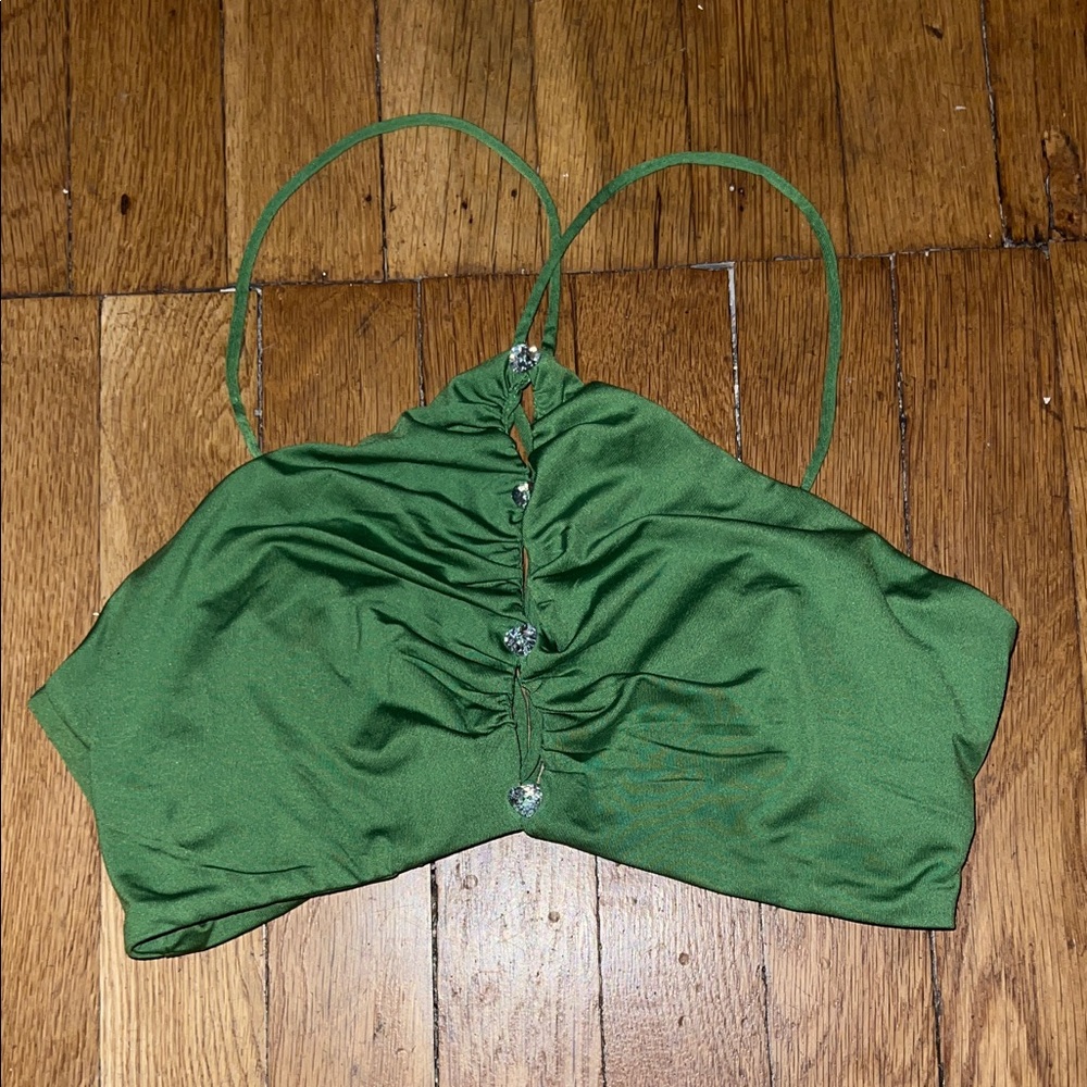 Princess Polly Sage Green Halter Top